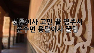 원룸이사 고민 끝! 영주시 문수면 용달이사 꿀팁🍯